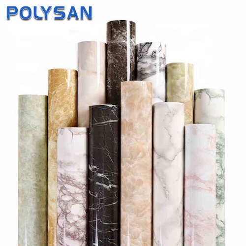 Selbstklebende dekorative Vinylfolie aus laminiertem PVC mit Marmorstruktur
