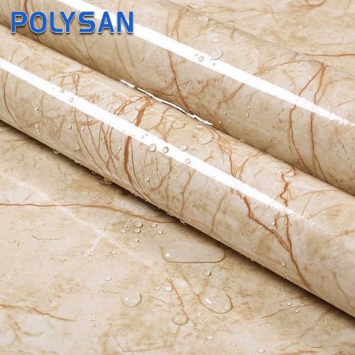 Selbstklebende dekorative Vinylfolie aus laminiertem PVC mit Marmorstruktur